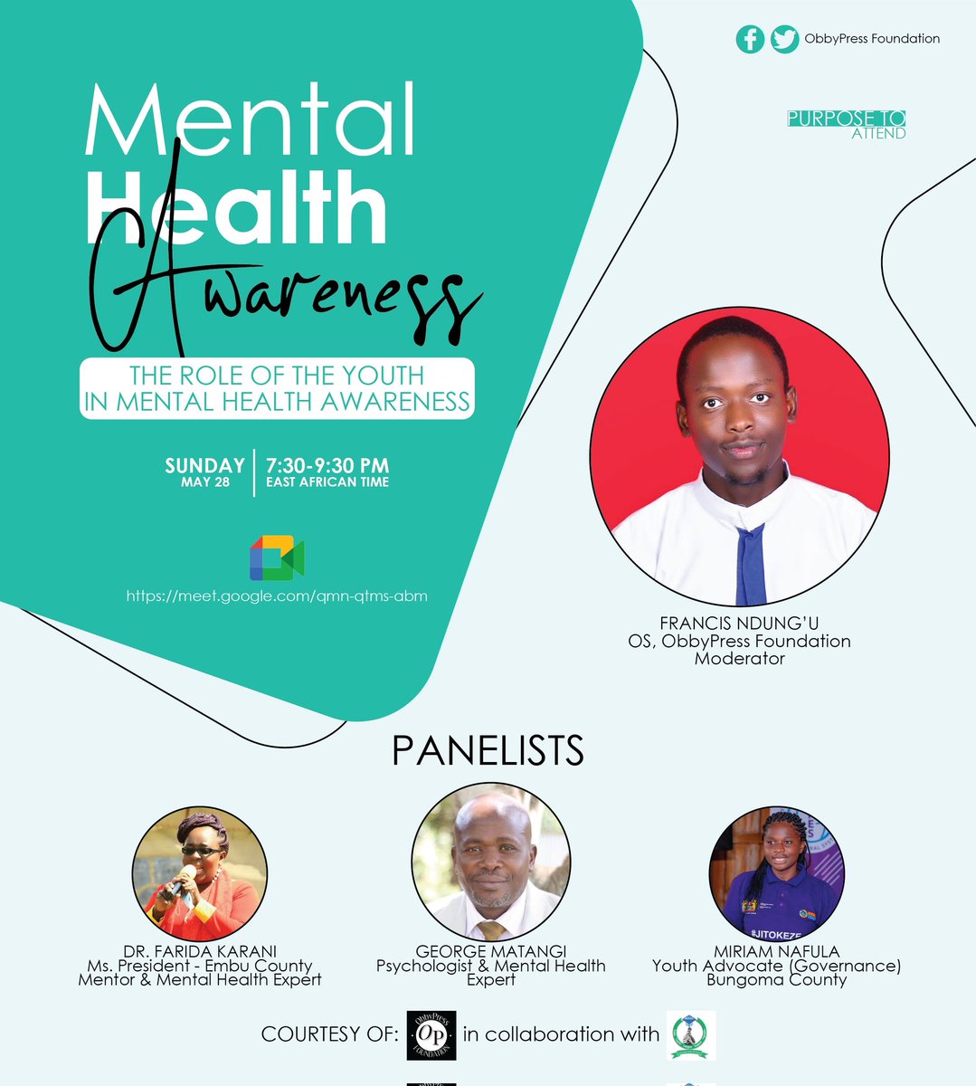 ObbypressF's tweet photo. OBSF would like to bring to your attention our webinar scheduled for 28th May from 7.30 to 9.30pm. May,Being a mental health awareness month, we would like to educate ourselves on the issues that affect youths and their role in mental health awareness.
https://t.co/unKhK2IXje https://t.co/OjLBkYQsO5