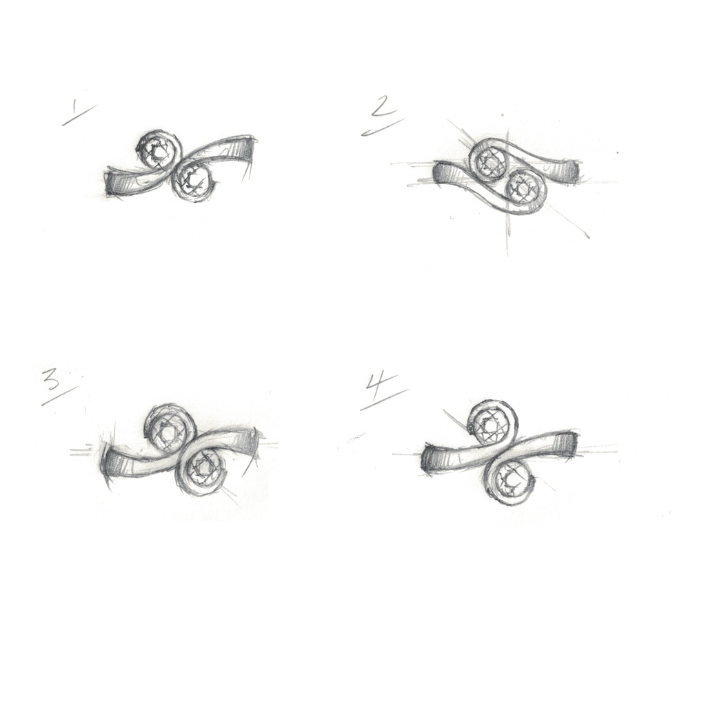 McCaulJewellery's tweet image. Two stone rings are having a moment in our atelier as of late! This   sketch had some lovely options for a bespoke ring...which one would you have chosen? 💎

#twostonerings #bespokeengagementring #twostonering #moiettoi #designermaker #craftsmanship