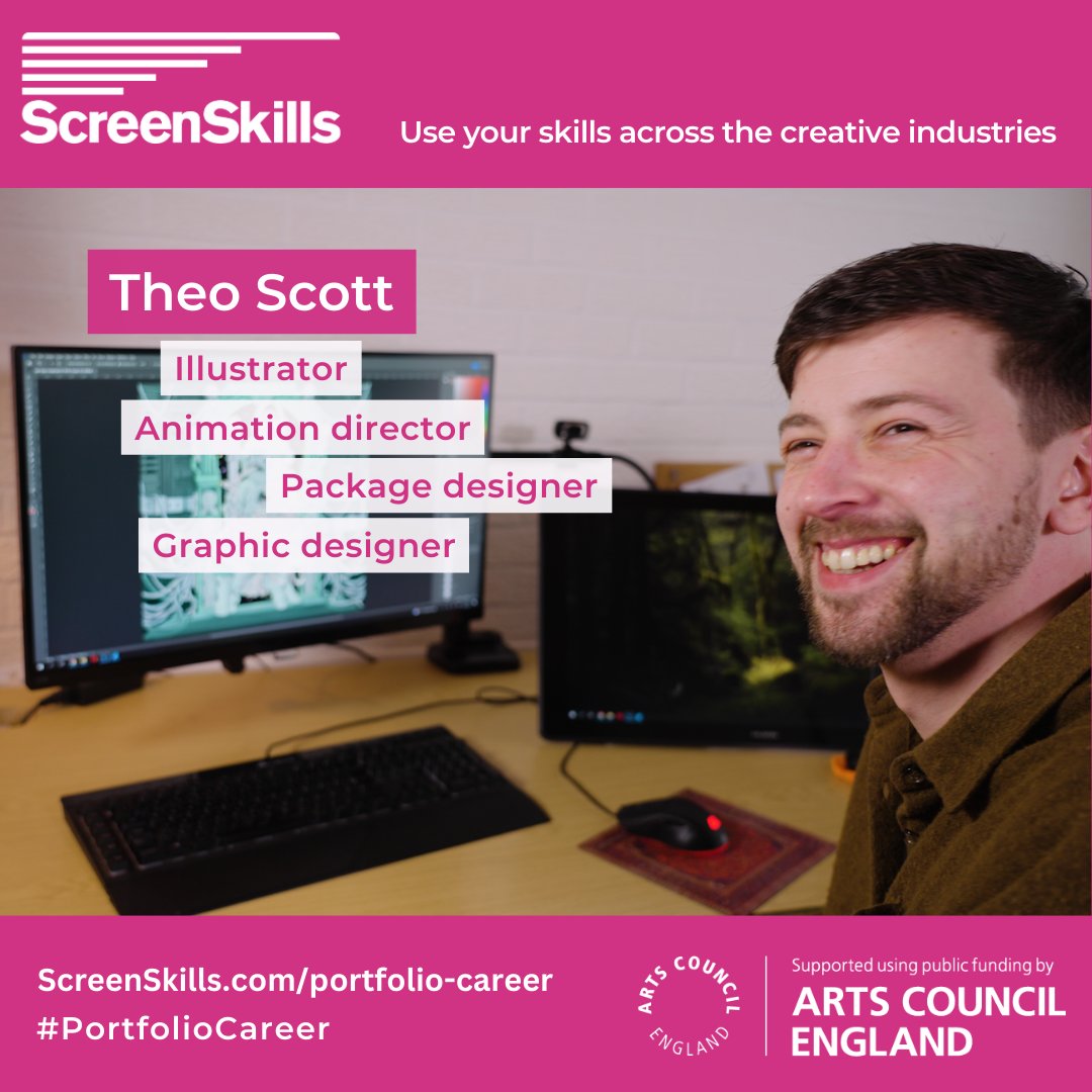 #Animators - you don’t have to be one thing! Like Theo, you can grow your #creativity and income by using your skills across a range of #creativeindustries and building yourself a #portfoliocareer. Learn more about this here: screenskills.com/developing-you…  @ace_national #GoPortfolio