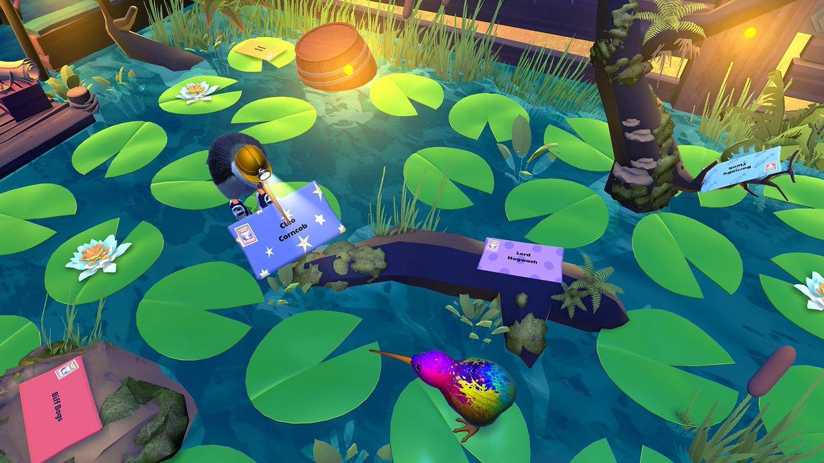 KeyWeGame's tweet image. Jeff & Debra are just swamped with deliveries today. 🐸
This weekend, strap on your galoshes and splash into the Telepost Tournament DLC, available on PC now! 💻
#screenshotsaturday #indiegame
