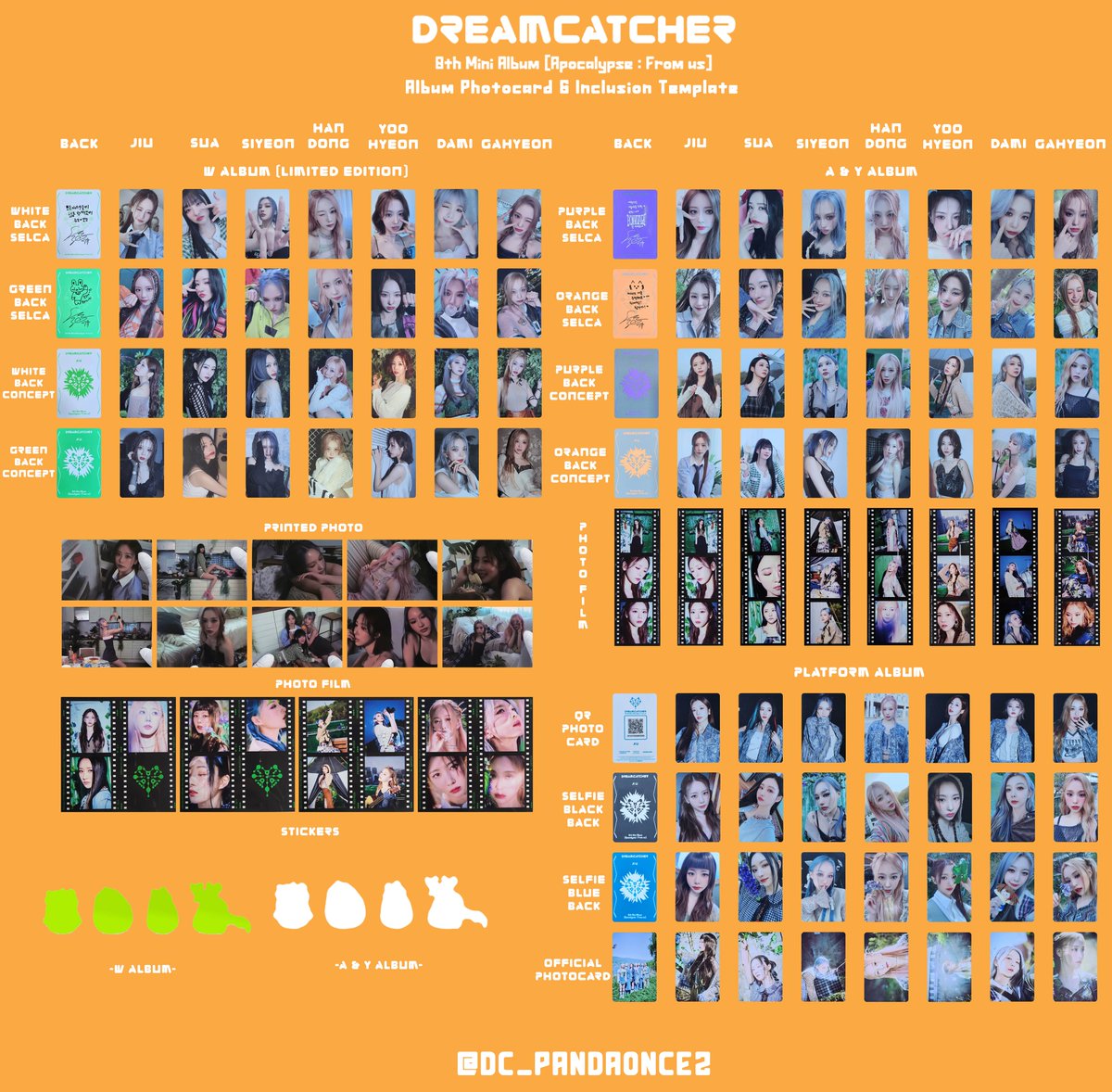 DC_Pandaonce2's tweet photo. DREAMCATCHER 8TH MINI ALBUM [APOCALYPSE: FROM US] Album Pre-order benefit pob photocard template / wishlist thread  🔗https://t.co/BFi3ZiHkxW 드림캐쳐 앨범 포카 포토카드 리스트 지유 수아 시연 한동 유현 다미 가현
#드림캐쳐 #Dreamcatcher #BONVOYAGE #드캐_BONVOYAGE_봐야지 https://t.co/fRmx2QCG7N