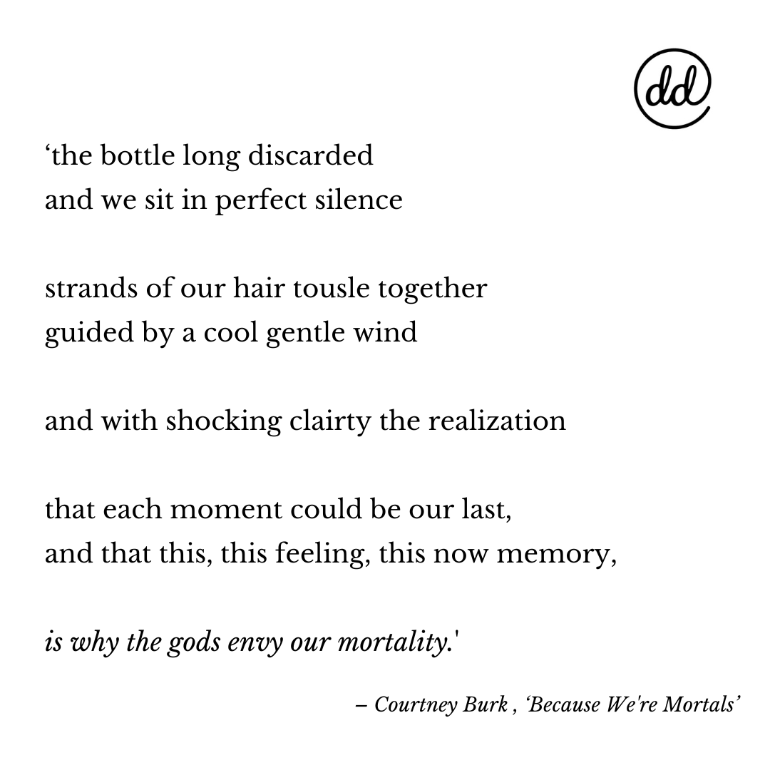 Our next online theme PLEASURE is here! In our first piece, Courtney Burk's poem explores the end of a pleasurable day where the speaker realises her own mortality against the backdrop of classical mythology. Kick off you Monday with some pleasure deardamsels.com/2023/05/29/cou…