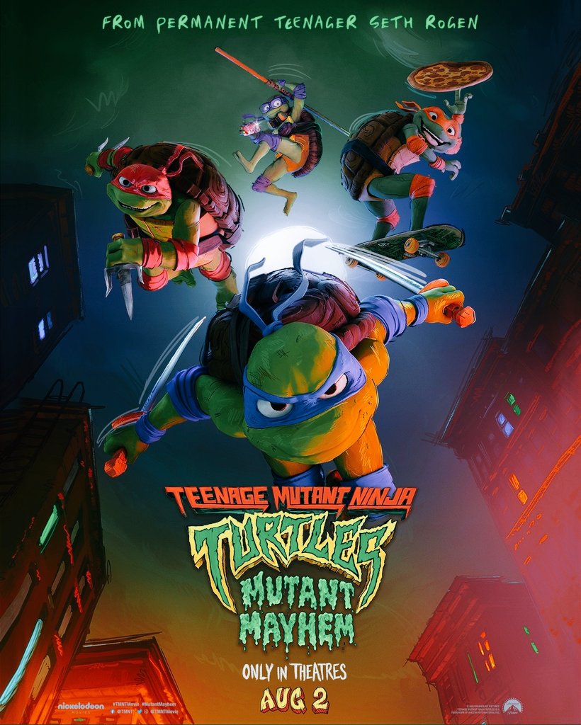 Amerika'da 2 Ağustosta vizyona girmesi planlanan TMNT Mutant Mayhem  Türkiye'de 4 Ağustosta vizyona girecektir #MutantMayhem