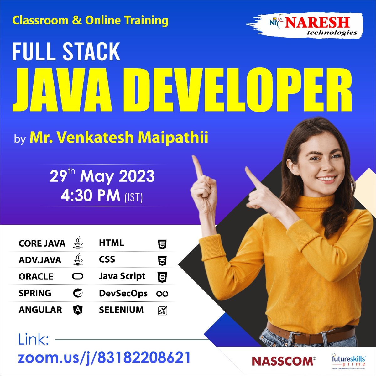 🛑Free Demo🛑
✍️Enroll Now: bit.ly/3Wu9fua
👉Attend a Free Demo On Full Stack Java Developer by Mr. Venkatesh Maipathii.
📅Demo On: 29th May @ 4:30 PM (IST)

#fullstackjava #Corejava #java #programming #onlinetraining #education #software