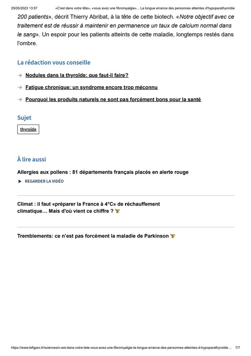 kohypopara's tweet photo. Le risque grave d'#hypoparathyroïdie post #chirurgiethyroide. La presse en parle enfin ! #thyroidectomie https://t.co/ZnpWa1nPPY