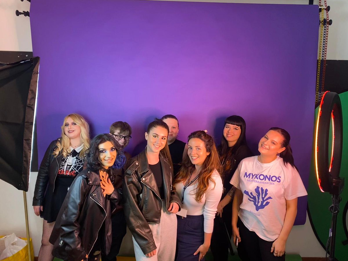 Our music academy have been getting glam for their new single covers! With thanks to our media make up and photography students too. Love these shots 👏 🎶