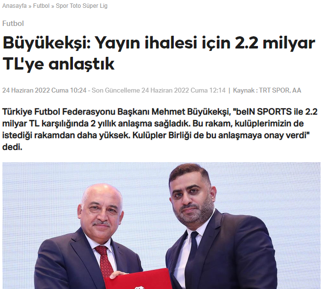 Kemal Kılıçdaroğlu'nun yeni vaadi...

TRT, Süper Lig'i ücretsiz yayınlayabilir mi?

TRT'nin 2022 gelirleri                 : 10,9 milyar TL
TRT'nin 2022 karı                        :   2,4 milyar TL
Bein 2022 Süper Lig ödemesi :   2,2 milyar TL