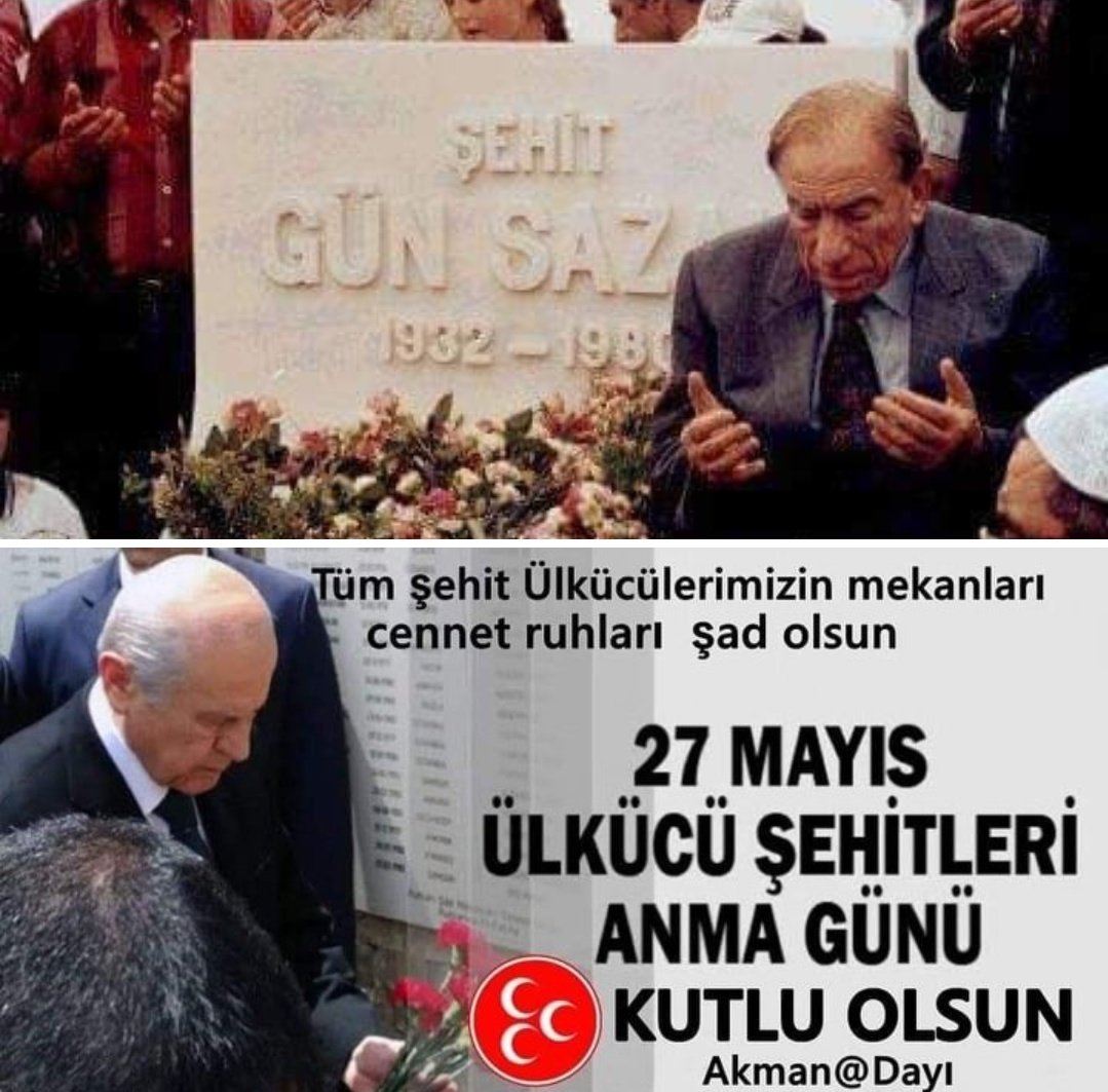 27 MAYIS ÜLKÜCÜ ŞEHİTLERİ ANMA GÜNÜ. .

#RuhiKılıçkıran ağabeyden , #FıratÇakıroğlu'na 

kadar 

bütün ülkücü şehitlerimizin ruhları şad olsun..