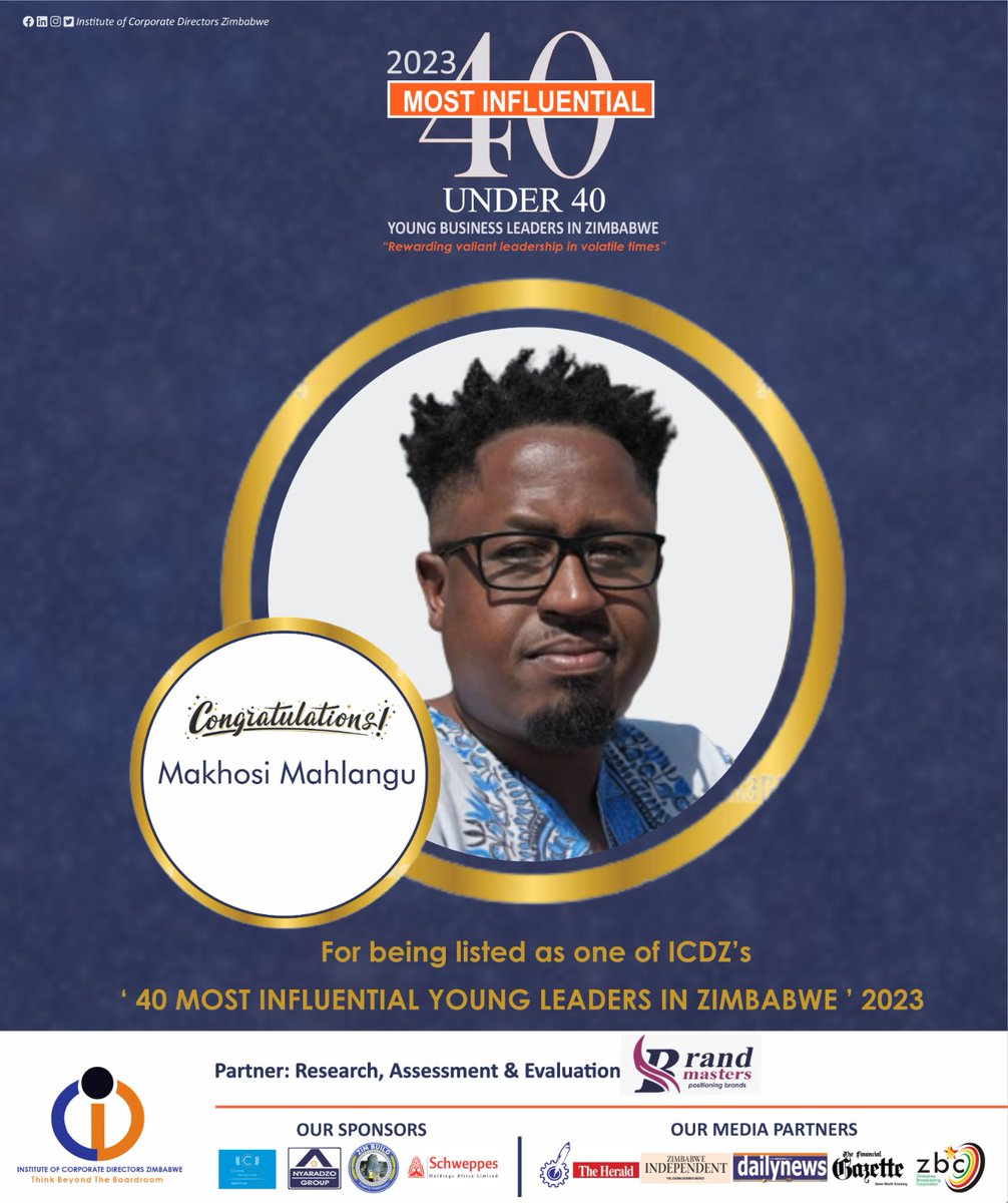 A major thank you  to <a href="/InstituteofCor2/">Institute of Corporate Directors Zimbabwe</a> for choosing me as one of the most influential business leaders in Zimbabwe. We are definitely changing the food systems in Zimbabwe.
#OurFoodOurHeritageOurFuture