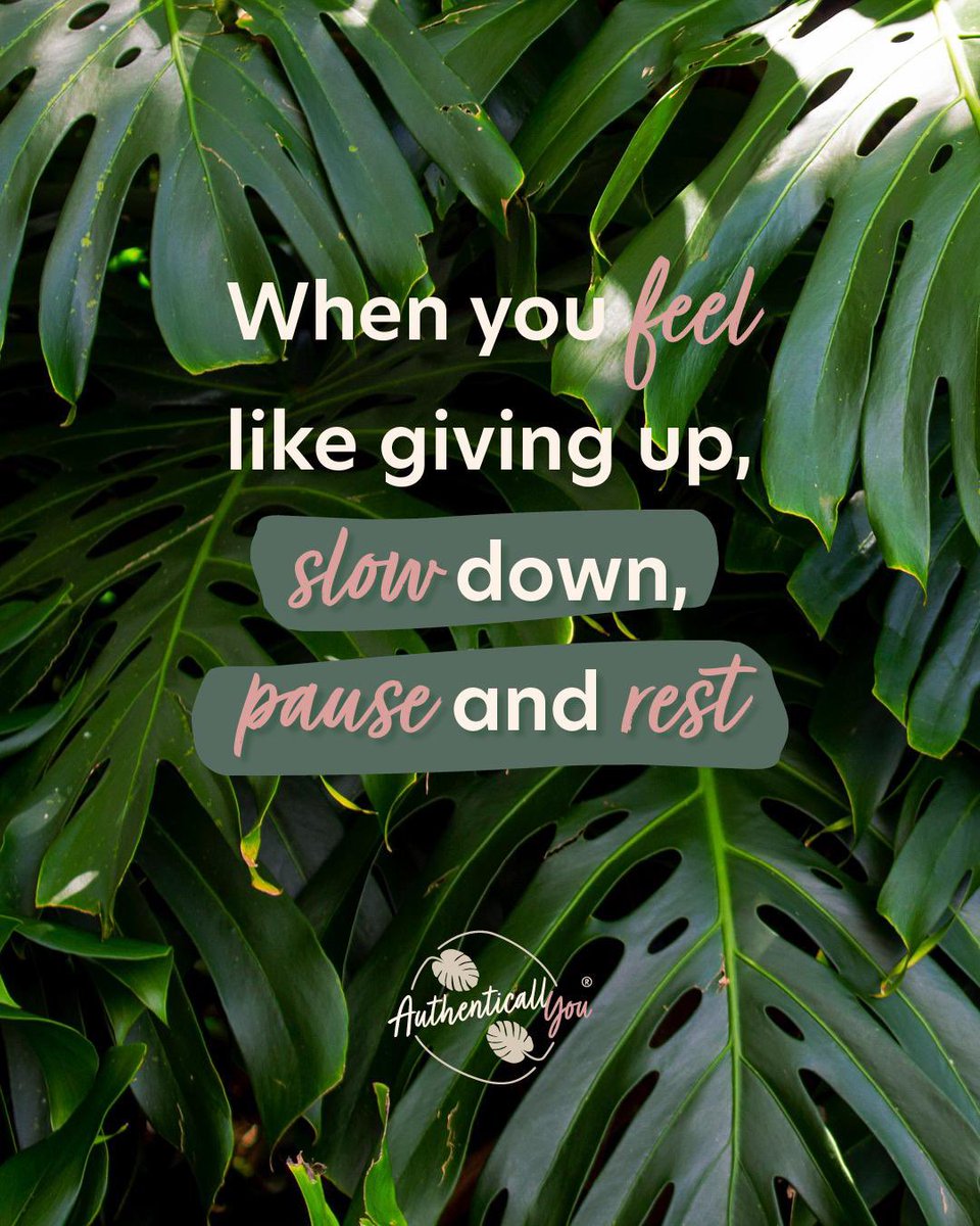 YouAuthentical's tweet photo. Reminder for the weekend….slow down but don’t give up #rest #sometimeswejustneedrest #calm #recharge #giveyourselfwhatyouneed #authenticallyou https://t.co/yuDRFJvd5G