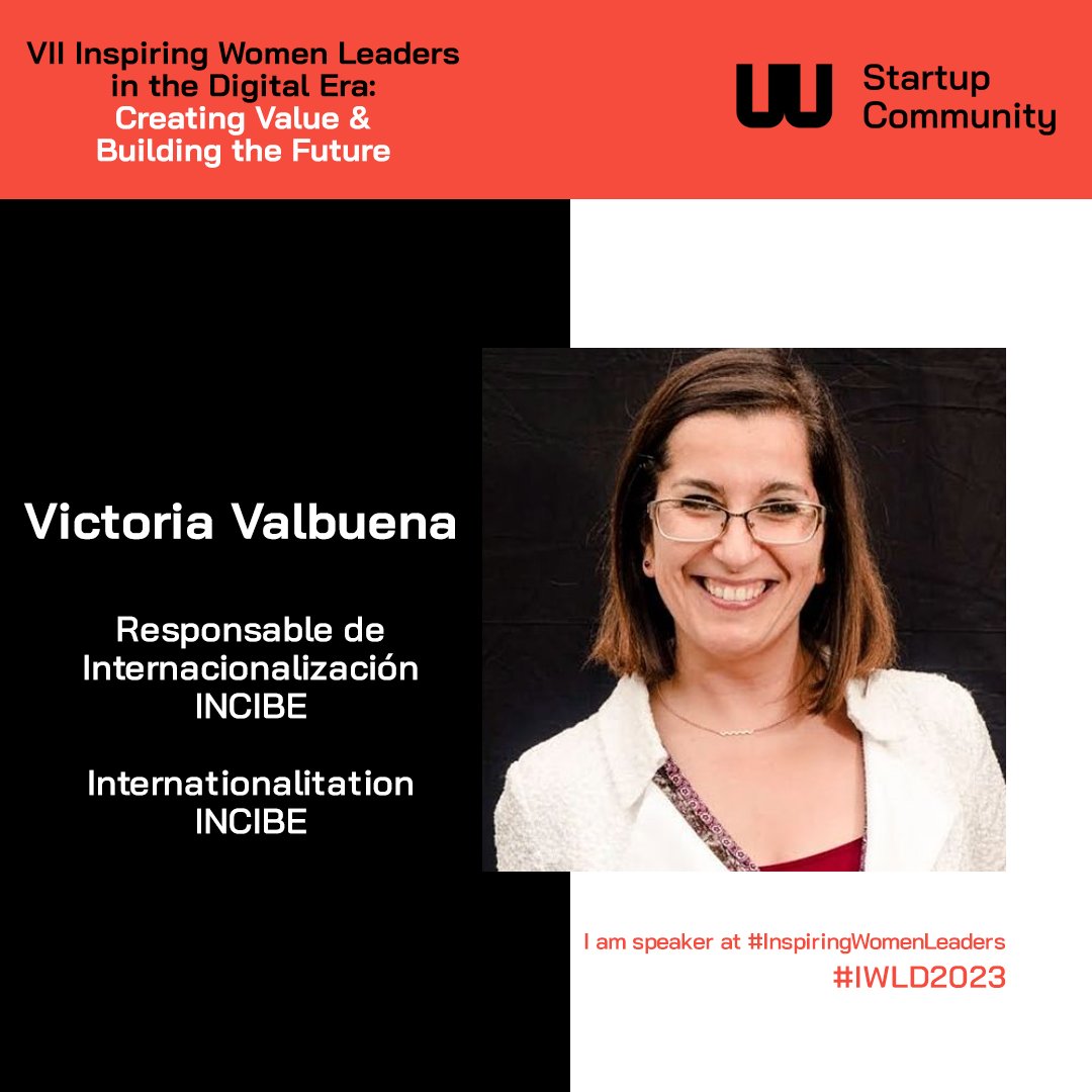 🚀 VII Inspiring Women Leaders in the Digital Era: Creating Value &amp; Building the Future.

<a href="/VictoriaValb/">Victoria Valbuena</a>  es ponente de #inspiringwomenleaders

Responsable de Internacionalización INCIBE / internationalization INCIBE

✍️ Registro 👉🏼 bit.ly/3oBXpBw