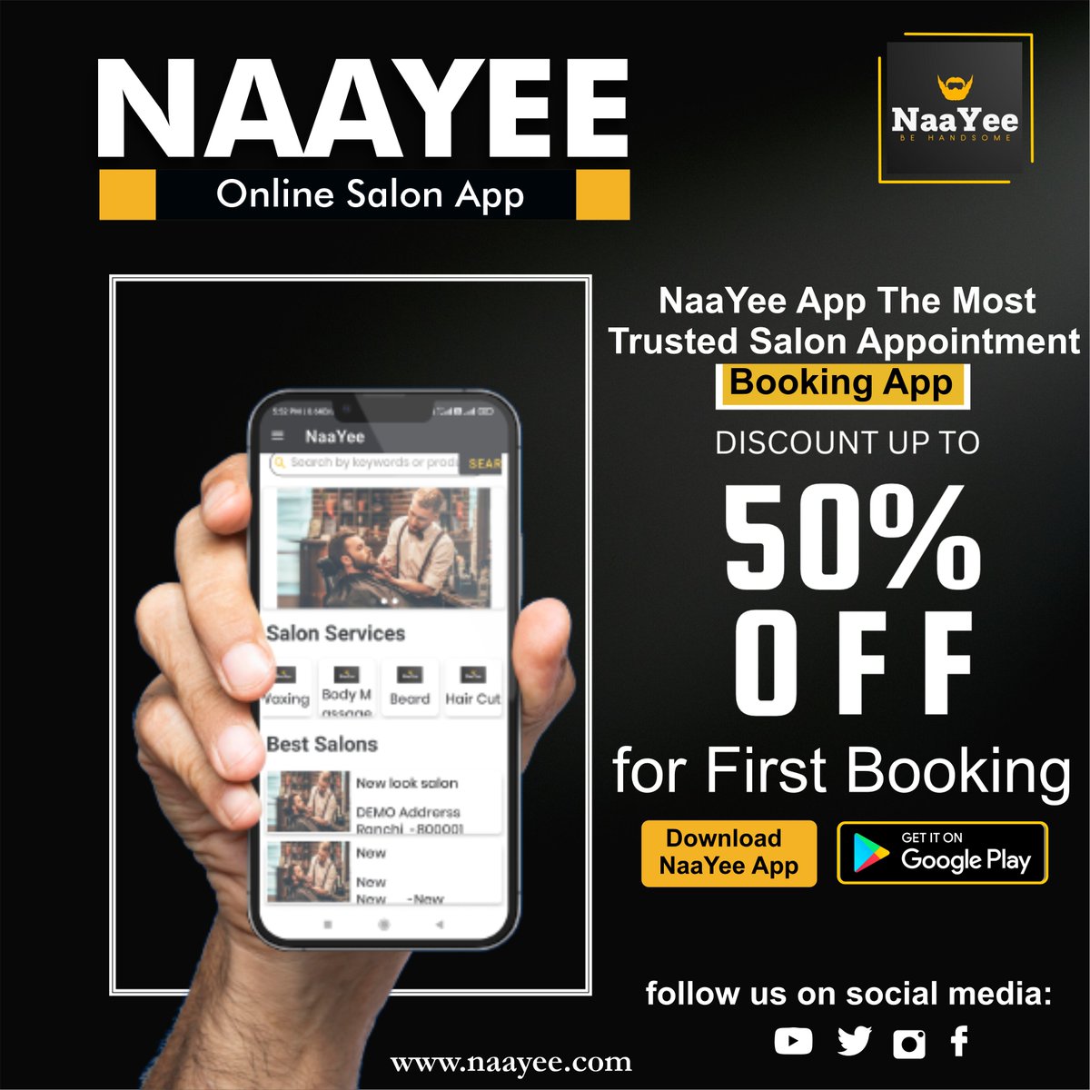 NaaYee786's tweet photo. !! Incredible Offers for Incredible People !!
✨Book your appointment with a 50% Discount.🥰

Download NaaYee App for Free::
https://t.co/f46tdqKWnj

Visit- https://t.co/8yvl6y5g5E

#naayee #onlinesalon #naayeeapp #hairstylist #hair #salon #hairstyles #hair #haircut #hairdo #hair https://t.co/aeE86hJLf8