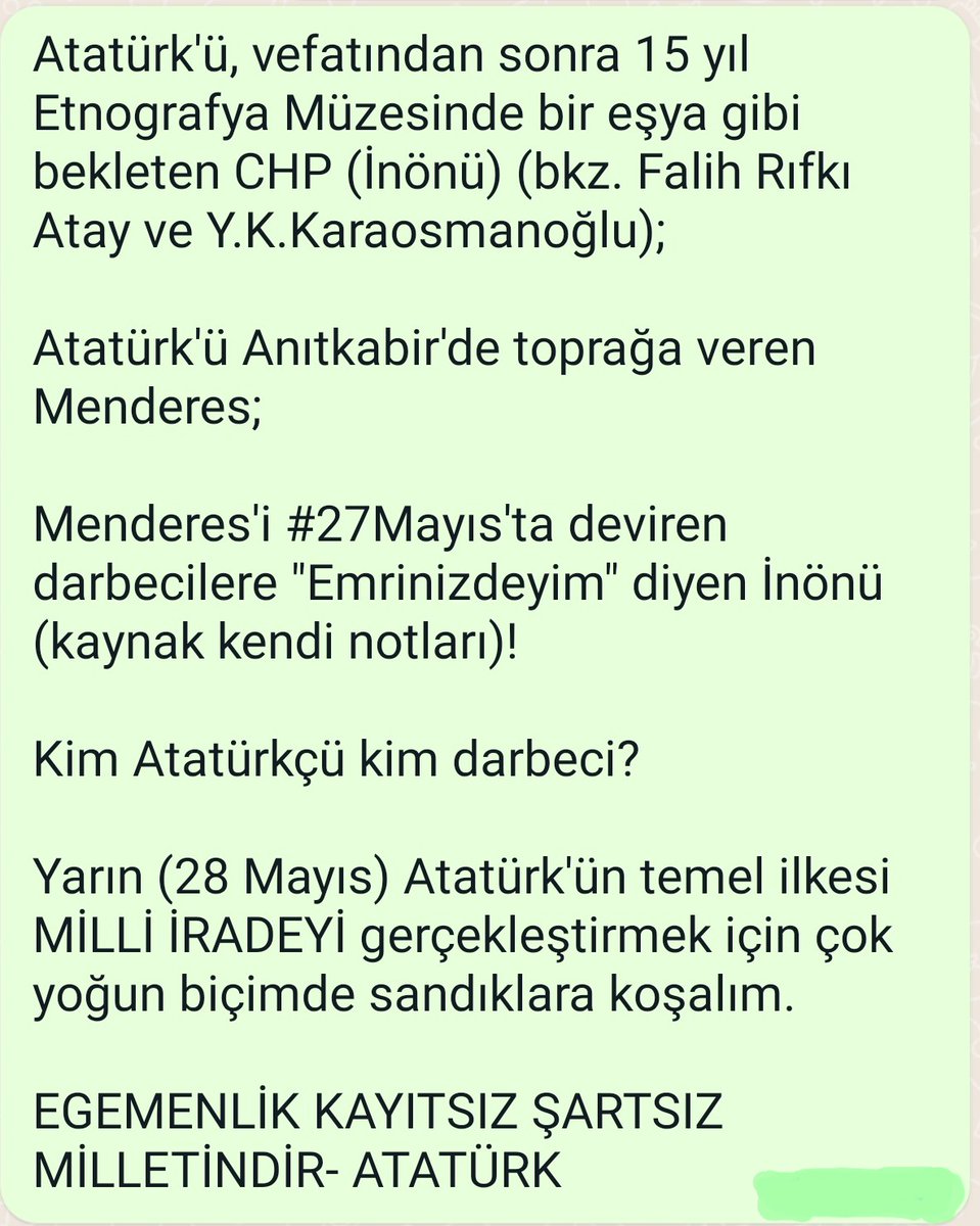 Bugün #27Mayıs, YARIN BÜYÜK SEÇİM.