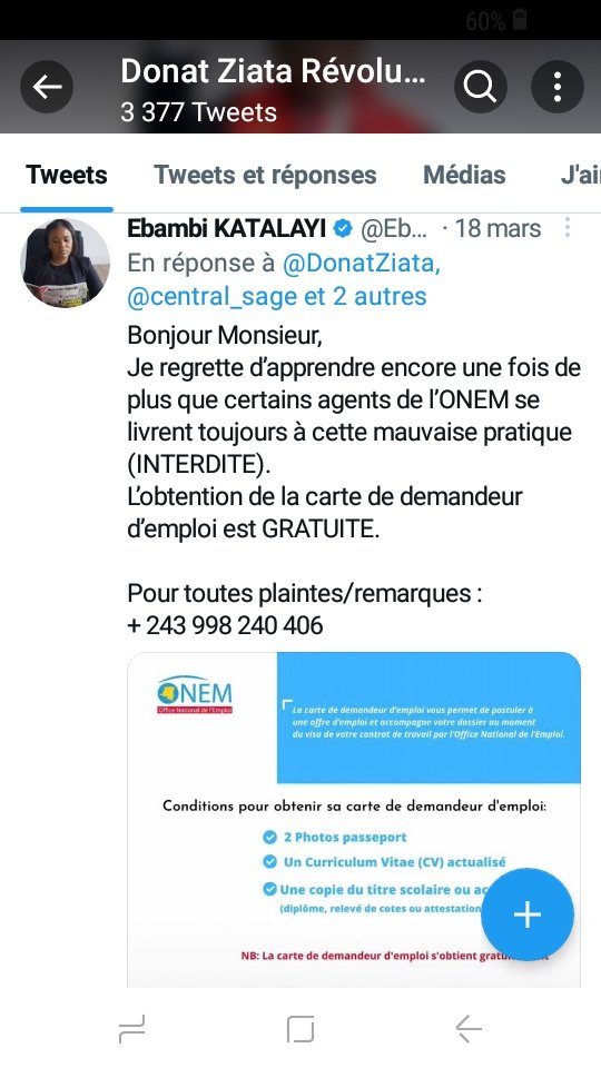 <a href="/KanzaPapa/">Mardochée Ifambe</a> <a href="/EbambiKatalayi/">EIK</a> Du jamais vu dans la gestion nous plaidons auprès du <a href="/fatshi13/">Félix A. Tshisekedi</a> <a href="/PLukwebo/">Modeste Bahati Lukwebo</a> @CMbosoNkodia <a href="/kembe_m/">Ndusi M'kembe Claudine</a> sa confirmation coe DG à la tête de #ONEM. Elle est souple, dynamique et surtout compétente. <a href="/yoshinengwe/">Yoshi Nengwe</a> <a href="/honorable_joel/">JOEL MUANDA LOURD YA PARTI</a> <a href="/TshisuakaEric/">ERIC TSHISUAKA KABEYA (PETIT BAHATI)</a> <a href="/elogemwandwe/">ELOGE MWANDWE ⚜</a> <a href="/LuboyaChadrack/">Chadrack Luboya ✌🏽❤️🇨🇩</a>