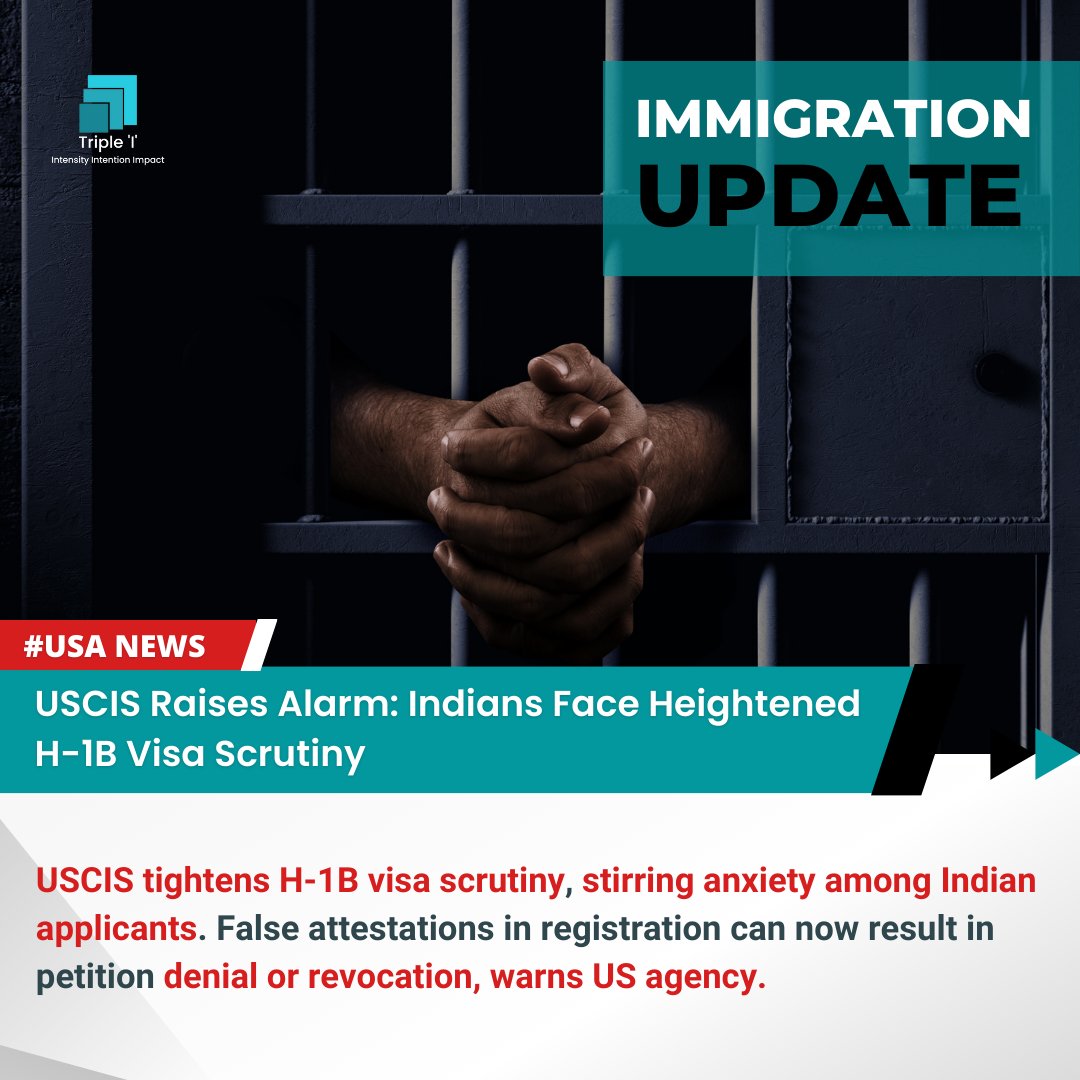 #ImmigrationUpdate you may have missed this week!

🗓️ #USCIS Raises Alarm: Indians Face Heightened #H1B Visa Scrutiny.

Follow us for the latest immigration news and updates!