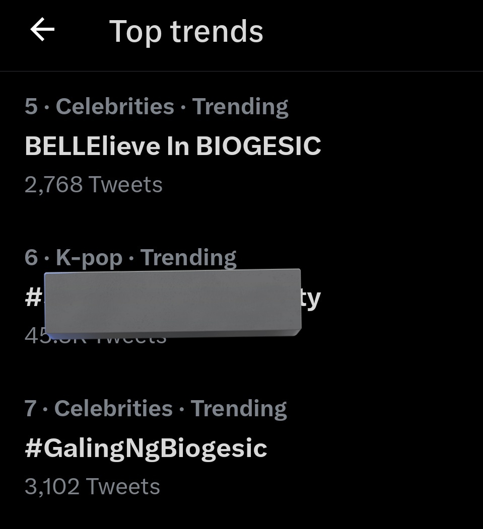 fifth and seventh spot

BELLElieve In BIOGESIC

#GalingNgBiogesic
#BelleMariano @bellemariano02