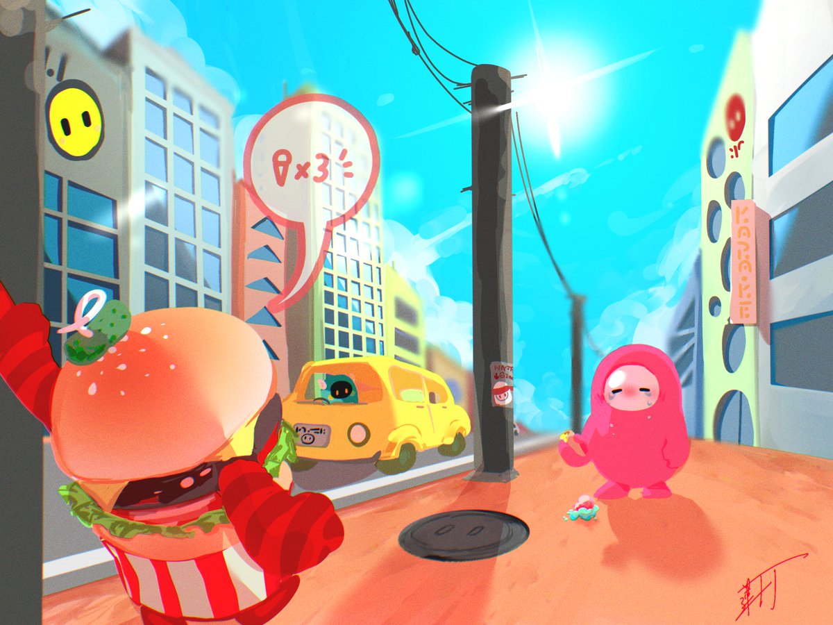 (ノД`)・゜・。🍦(ーー；)
#FallGuys  
#fallguysart