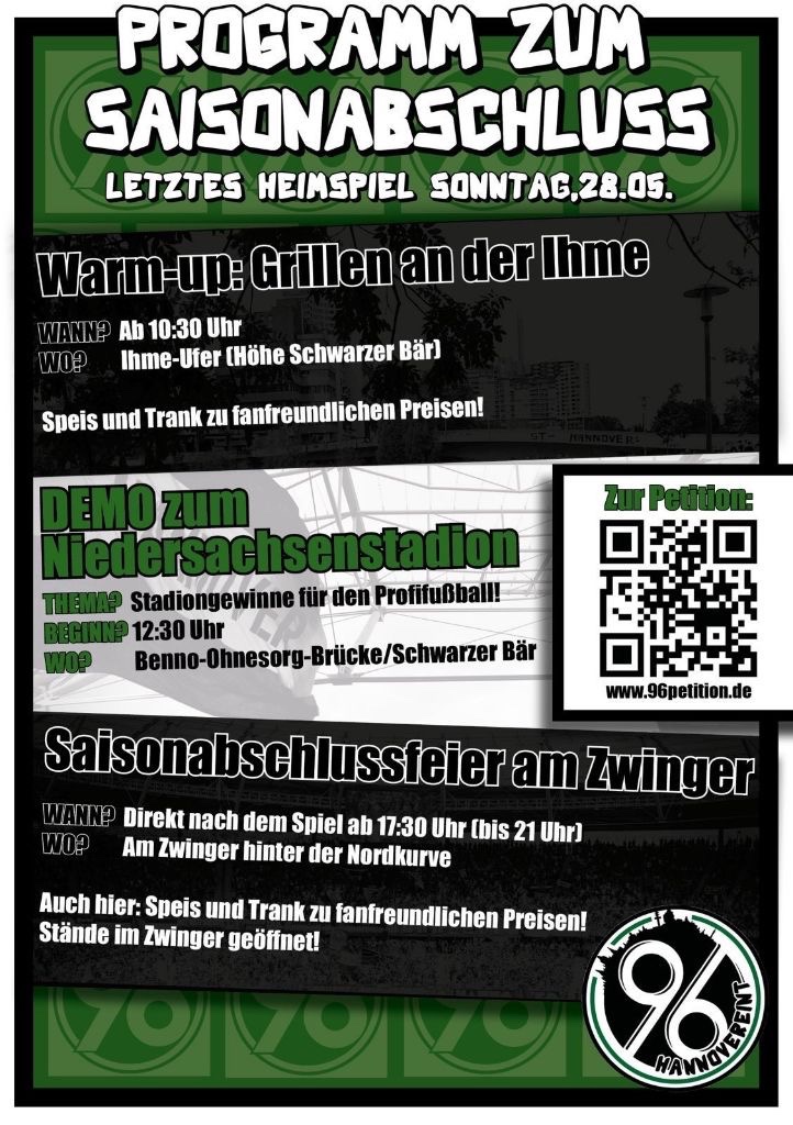 Der Fahrplan für morgen sollte klar sein - alle zur Demo kommen! ⚫️⚪️🟢
#rotekurve #H96 #H96KSV #NiemalsAllein