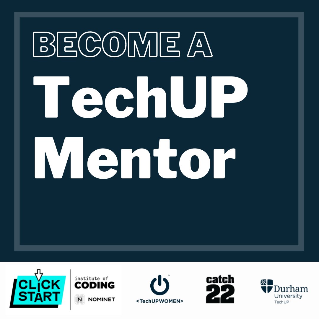 Registration is now open to become a #TechUPMentor and support our next intake of #TechUPWomen learners on our new Click Start programme!

Register now: forms.office.com/e/EJsRyxT5q5

#TechUP #Mentor #Mentoring #WomenInTech #DiversityInTech