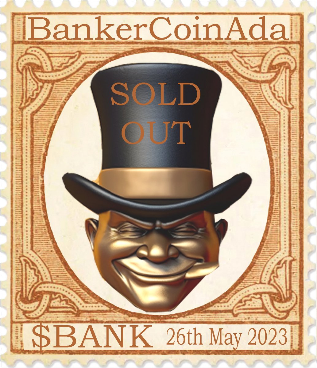 CONGRATULATIONS $bank, team!!!
26th May 2023 was a FANTASTIC-CRAZY day for ADA community!! .... just the beginning, too much to come....
<a href="/BankercoinAda/">@bankercoinada</a>
#CardanoADA #CardanoCommunity #CNFT #CNFTCommunity #NFTCommunity #memecoin #nftmint #AdamKazanacak