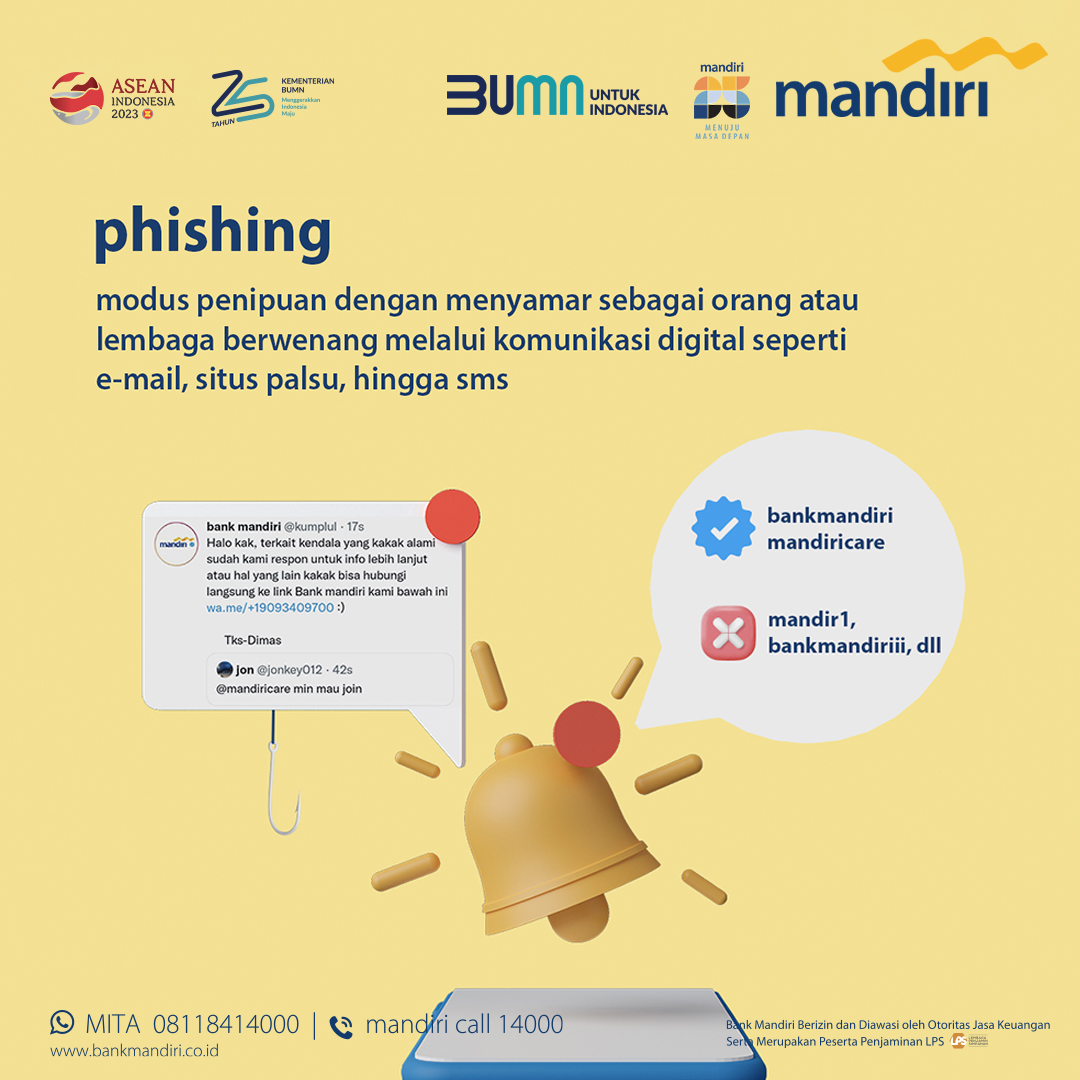bankmandiri's tweet photo. Berikut ini modus social engineering yang biasa terjadi. Yuk, kenali lebih jauh agar Sahabat bisa lebih waspada.

#kelasmandiri https://t.co/QeLyVg1UCz