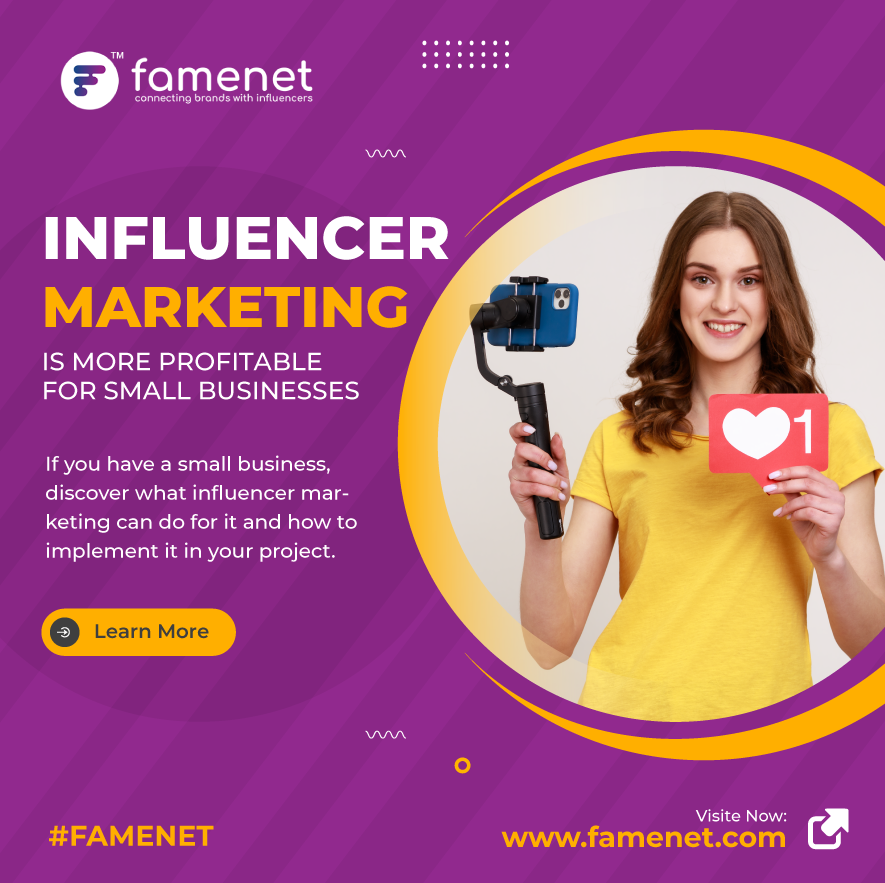 Influencer Marketing is more profitable for Small Businesses
If you have a small business, discover what influencer marketing can do for it and how to implement it in your project. Because it can help you a lot.

Read More : influencer101.famenet.com