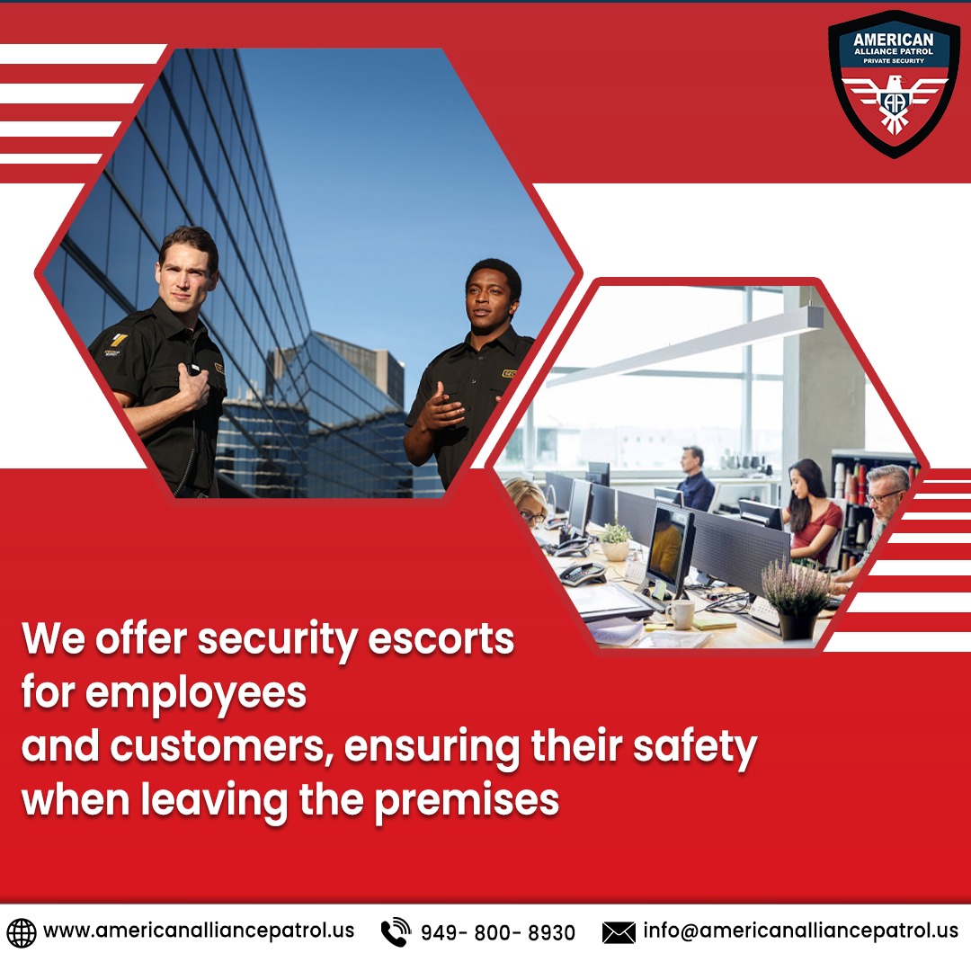 PatrolAlliance's tweet photo. We offer security escorts for employees and
customers, ensuring their safety when
leaving the premises.

Contact us now to discuss your security needs.
Contact Us: +1(949) 800- 8930
Visit our website: https://t.co/GQPI53k0x7

#security #securityguard #guardiansecurity #cctvdki https://t.co/nnDT9p6riP