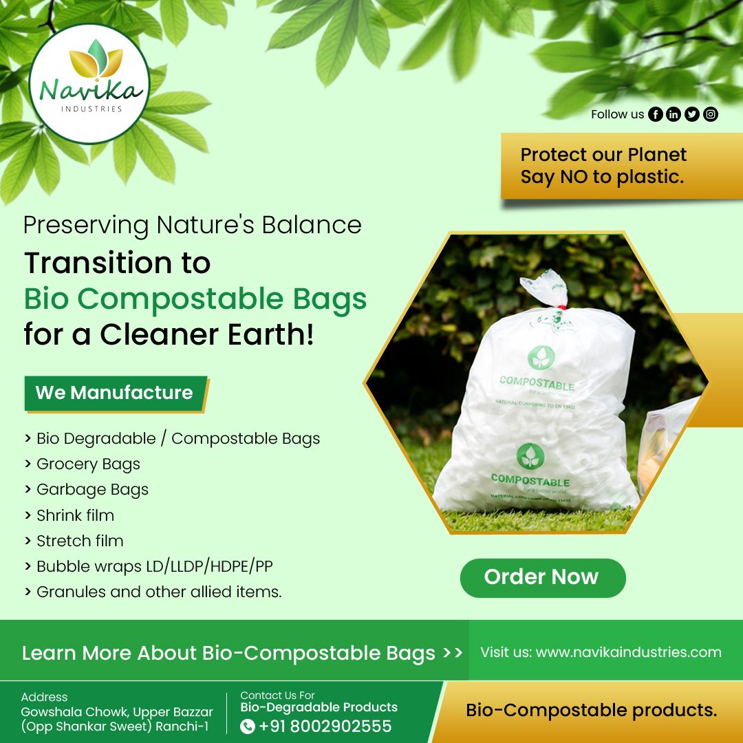navikaindustry's tweet photo. Responsible Packaging Solutions: Choose Bio Compostable Bags and Contribute to a Healthier Environment!
Visit: https://t.co/fZPJDIXRRH
Call on: 8002902555
-
#gogreen #biodegradablebags #compostablebags #garbagebags #shrinkfilms #saynotoplastic #stopusingplastic https://t.co/n8N7hf1vuN
