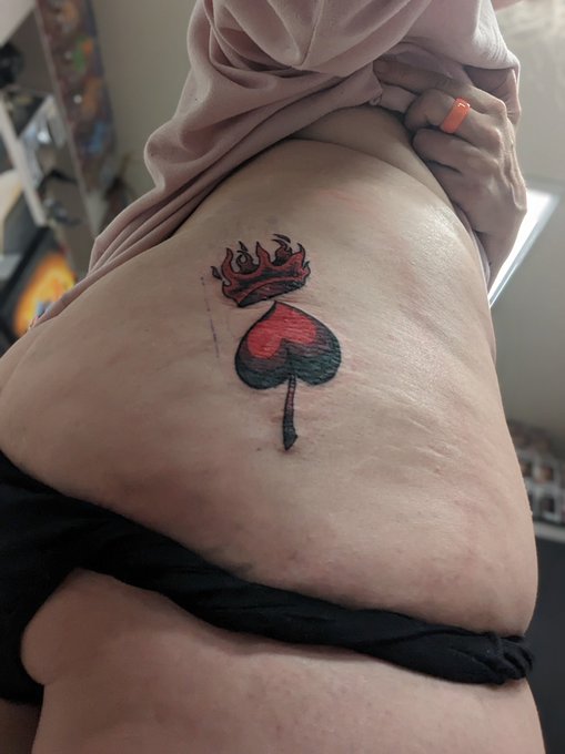 Not your everyday Queen of Spades tattoo~  A symbol of my love for the men I attract in my life~   I<a href="/tag/inked"class="tags"><span>#inked</span></a><a href="/tag/pawg"class="tags"><span>#pawg</span></a><a href="/tag/tattooart"class="tags"><span>#tattooart</span></a><a href="/tag/phatbooty"class="tags"><span>#phatbooty</span></a><a href="/tag/blacked"class="tags"><span>#blacked</span></a><a href="/tag/qos"class="tags"><span>#qos</span></a>