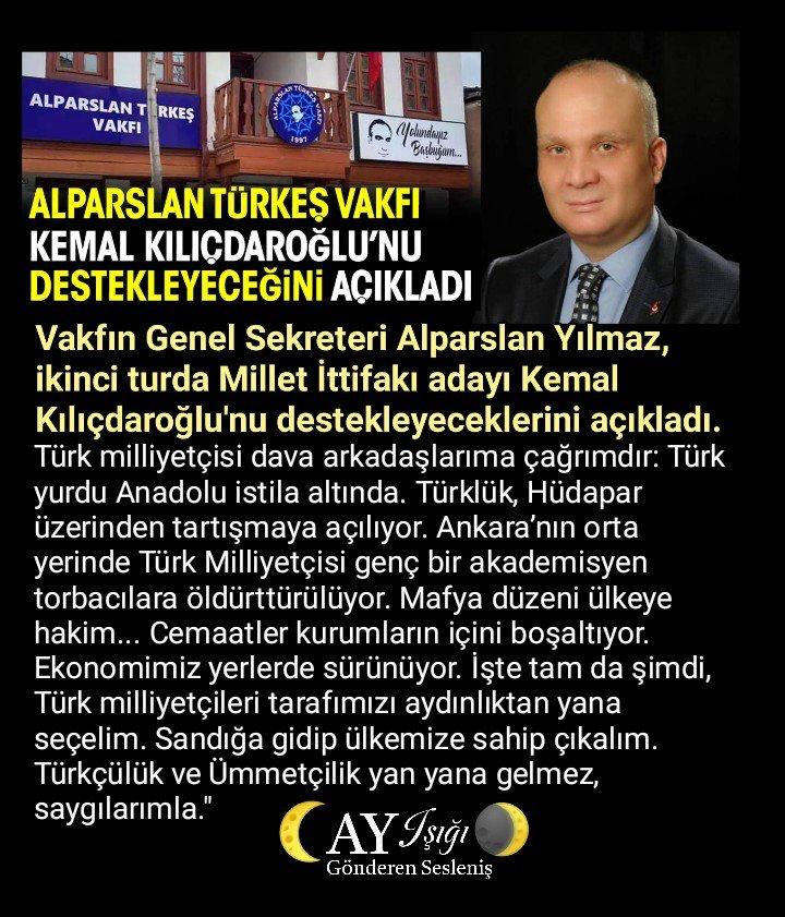 Adamsın @AlparslanYlmaz✔️ Başbuğ Atatürk 'ün çizgisinden ayrılmayan, Başbuğ Alparslan Türkeş 'in evlatları, yürekli insanlar. . . . Ben de sizin gibi CHP 'nin Milliyetçilik okunun altında duruyorum. Birleşe birleşe kazanacağız #OyumSanaKılıçdaroğlu #SandığaSarıl Tur Anketi