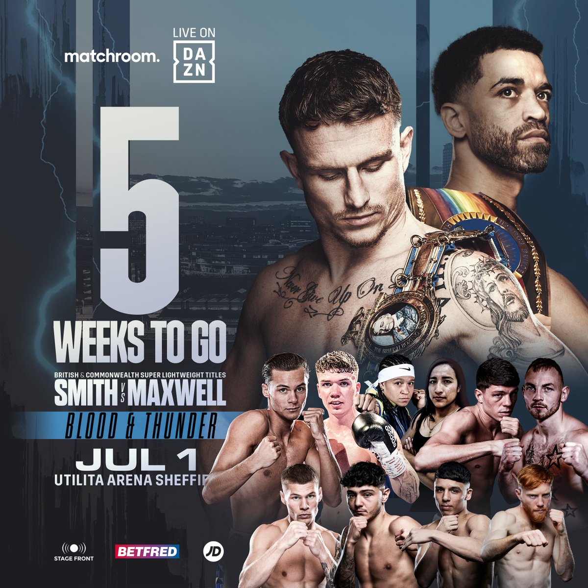 𝗙𝗜𝗩𝗘 𝗪𝗘𝗘𝗞𝗦 𝗢𝗨𝗧 💥

 <a href="/daltonsmith08/">dalton smith</a> <a href="/SamMaxwell88/">sam maxwell</a> <a href="/Hopeyprice1/">Hopey price</a> <a href="/BFerreira60kg/">Beatriz (The Beast) Ferreira</a> <a href="/PatMcCormack14/">pat mccormack</a> <a href="/jdbostan/">Junaid Bostan</a> <a href="/aaronbowenn/">Aaron Bowen</a> 

#SmithMaxwell | 📍 Sheffield