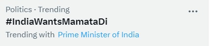 Today @IndiaWantsMB is #Trending on Twitter. we did it today and will do it in future again and again.
#IndiaWantsMamataDi as next #PrimeMinister of India.