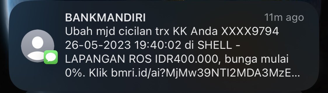 lkmnhkm's tweet photo. @mandiricard ini program cicilan gini berlaku untuk transaksi apa aja ya? Soalnya saya kadang, dapet kadang enggak https://t.co/O5Vldevabd