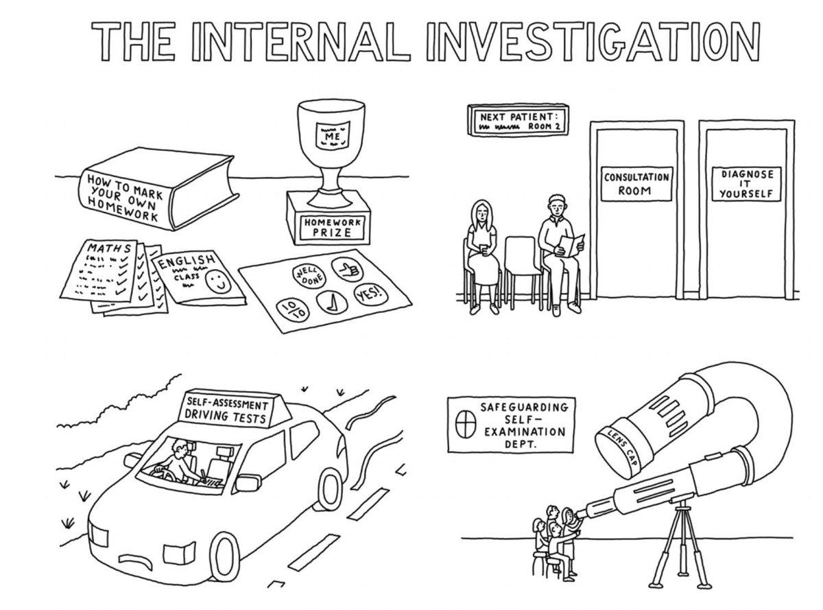 Richard_Scorer's tweet image. “The internal investigation” 
Church Times cartoonist nails it