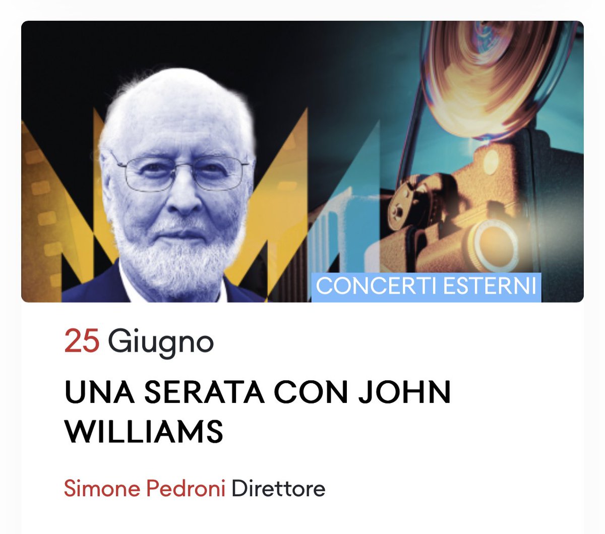 Pedroni_Simone's tweet photo. Milano 25 giugno Castello Sforzesco
Como Arena 11 Luglio
Orchestra Sinfonica di Milano https://t.co/pfrgg9vlKR