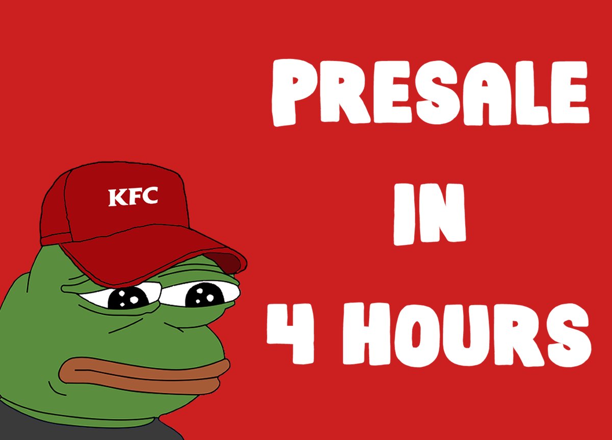 KFCPepeERC's tweet photo. Drop your ETH addresses for $KFCP Airdrop

Presale in 4 Hours! (12 PM EST / 4PM UTC) https://t.co/pmboQjpPO7
