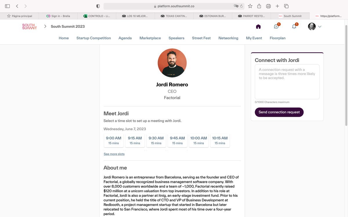 I tried to identify interesting founders to meet at #southsummit2023, just 93 CEO #Founders showed up at the network app. 80% of them have no picture or description. Out the remainer 20%, just half used English language. who would you talk to? Jordi or Sergio? 
#startups  #VC