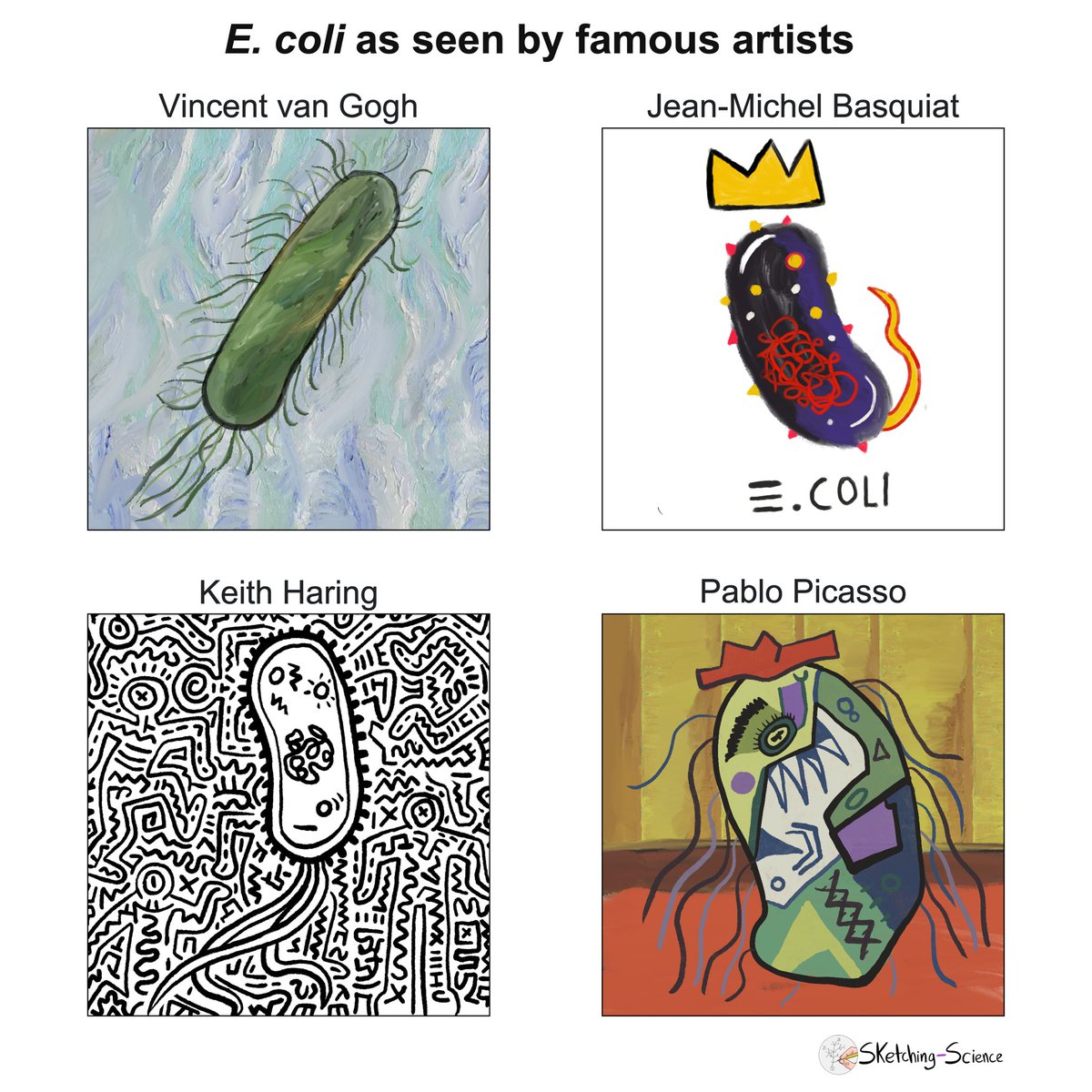 E. coli as seen by famous artists