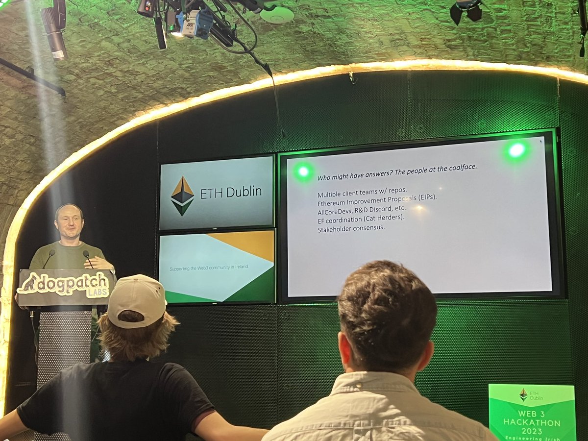 Mekale_M's tweet photo. Ethereum Culture &amp; Values great presentation @polarpunklabs 
#ethdublin https://t.co/0ip9nWXpaH