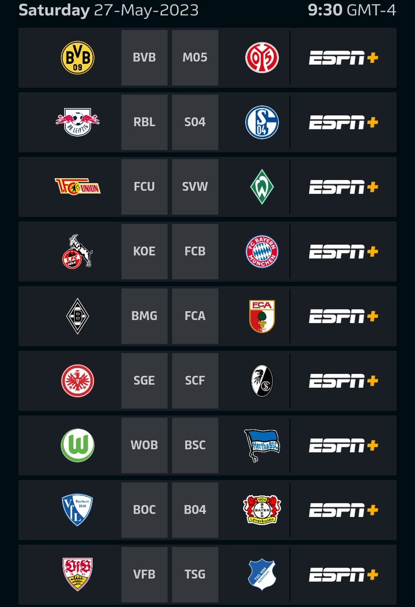 The last match day is here! Oh boy, oh boy!
To ALL fans in the Americas: Enjoy the last gameday. Relish the highs and the lows. And of course, best of luck! #Bundesliga #soccer