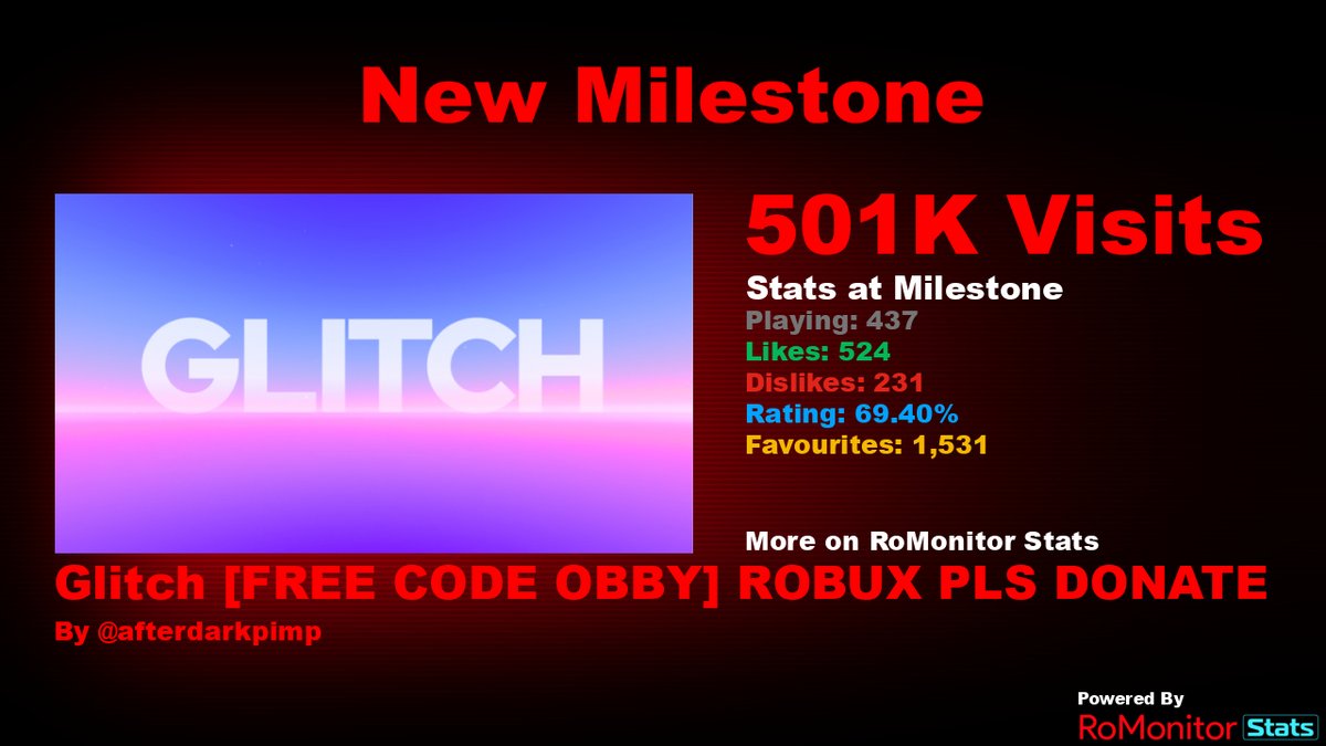 Glitch [FREE CODE OBBY] ROBUX PLS DONATE 💸 - Roblox