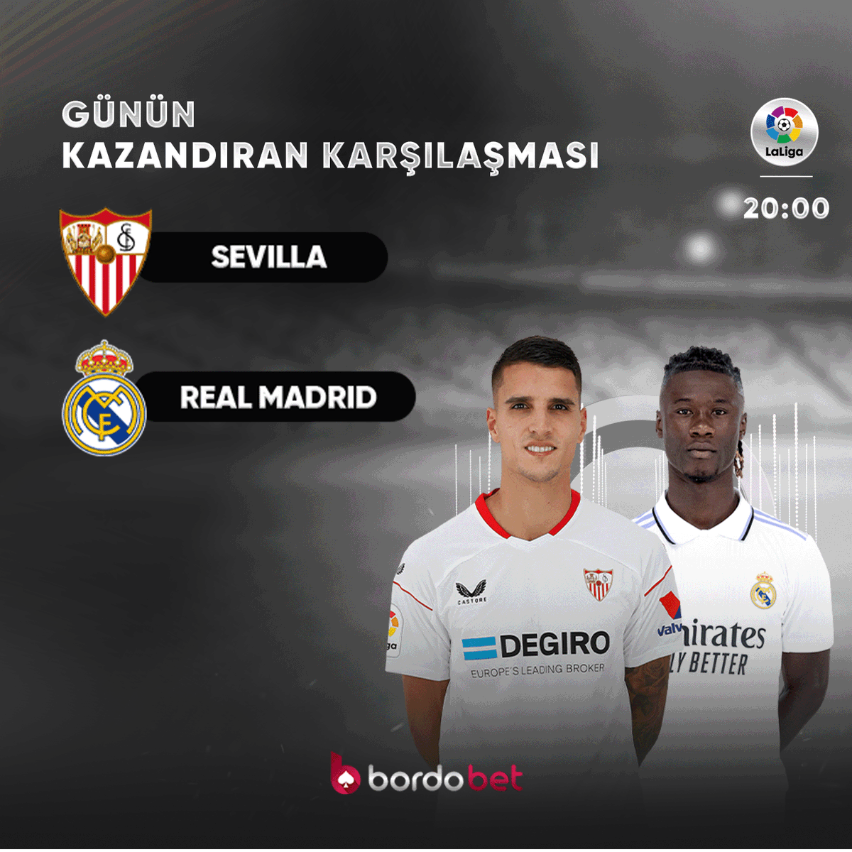 bordobetguncel's tweet photo. 📣 #Laliga heyecanlı karşılaşmaları ile #Bordobet kazandırmaya devam ediyor 🏆

⚽ #Sevilla 🆚 #Realmadrid

💶 #Bordobet sen yeter ki hayal et

✅ %150 Hoş Geldin Bonusu kazandırmaya devam ediyor sizler de deneyin sizler de güvenle kazanın ✅ https://t.co/YxWwilt3XF