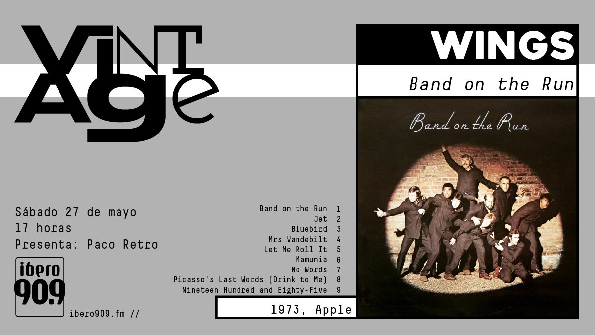 "Voy a hacer un álbum en el que deseen haber tocado": <a href="/PaulMcCartney/">Paul McCartney</a> antes de hacer Band on the Run, en el que hizo la voz, el bajo, la batería, la guitarra líder y más. ¡Hoy lo repasamos en vinilo a través del #Vintage909!

Con <a href="/pacoso_mx/">FranciscoCDMX</a> 
Vía FM o ibero909.fm