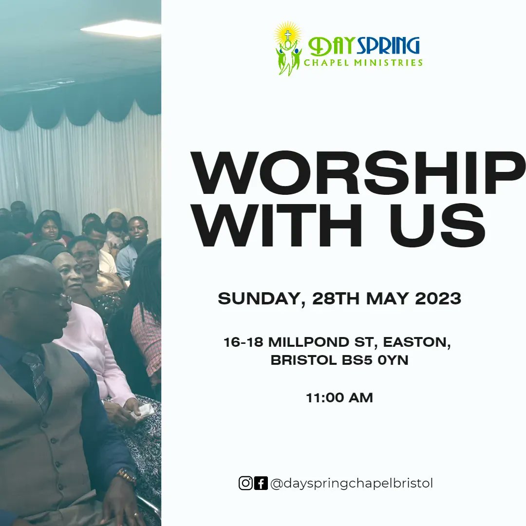 DayspringCMB's tweet image. Join us as we fellowship together, find inspiration and grow in the Lord's Grace. Join us for Sunday service tomorrow! #sundayservice #Dayspring #Dayspringchapel #bristol #Unitedkindgom