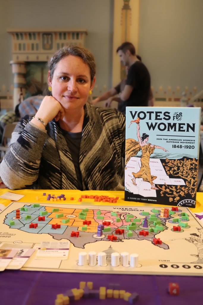 @GailSimone Hello! I'm Tory Brown, and I designed Votes for Women. It's a super fun board game about the American Women's Suffrage Movement, published by @fortcircle. I'm so grateful for people's support and love for the game! And I love all this hype for lady and enby creators!!