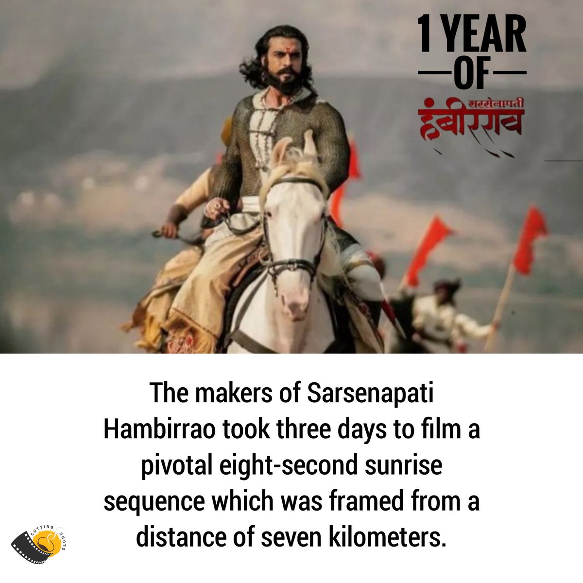 @Gashmeer-Pravin Tarde's historical film 'Sarsenapati Hambirrao' clocks one year today.

#SarsenapatiHambirrao #1YearOfSarsenapatiHambirrao #gashmeermahajani #pravintarde #cuttingshots