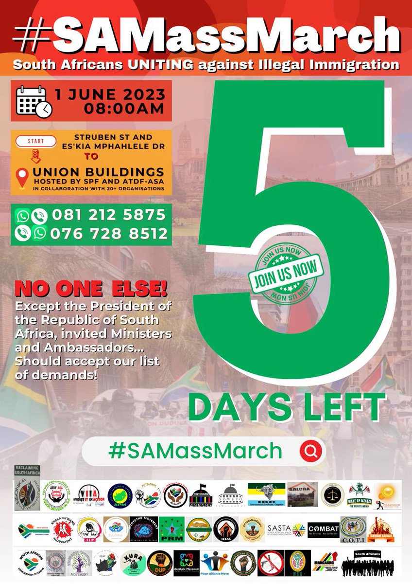 #SAMassMarch #SiyayaePitori #PutSouthAfricansFirst #SAnot4Sale #WeWantOurCountryBack