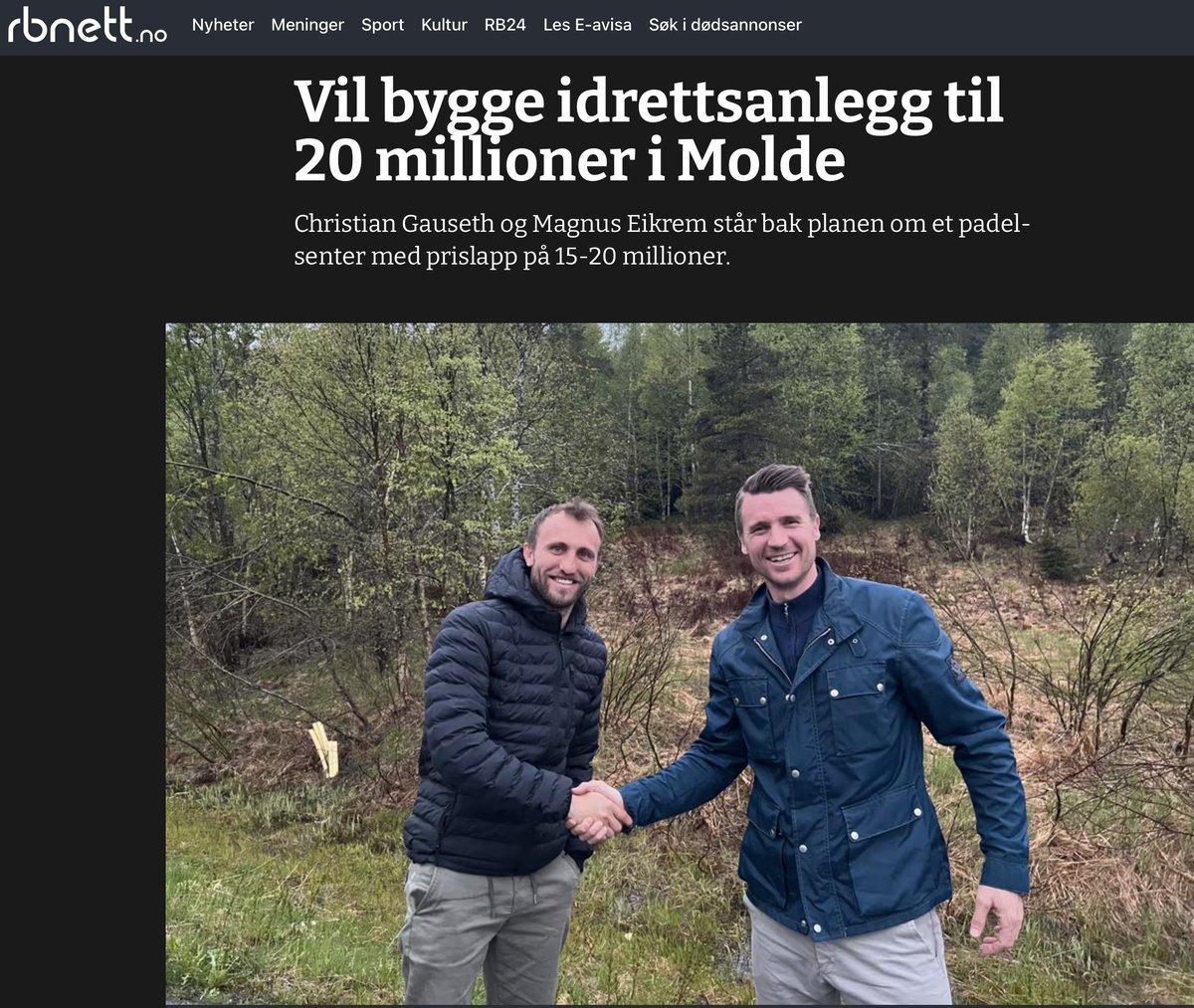 gauseth's tweet image. Vi får bygge et padelsenter i Molde, da. Ferdig til jul 2023, kalkulerer vi. 

Lokalt stjernelag med @WolffEikrem10 @AltaTron og flere, TBA. 

Velkommen! 🎾