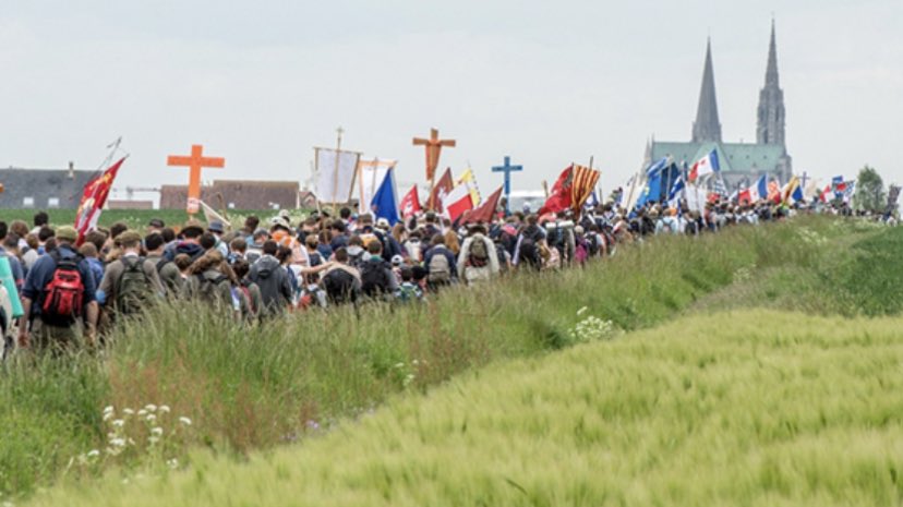The Chartres pilgrimage is an annual Traditional Catholic pilgrimage from Notre-Dame de Paris to Notre-Dame de Chartres (~ 60 miles) occurring around Pentecost. The TLM is celebrated daily, and this year, a record 16,000 walkers are expected—half of whom are under the age of 20.