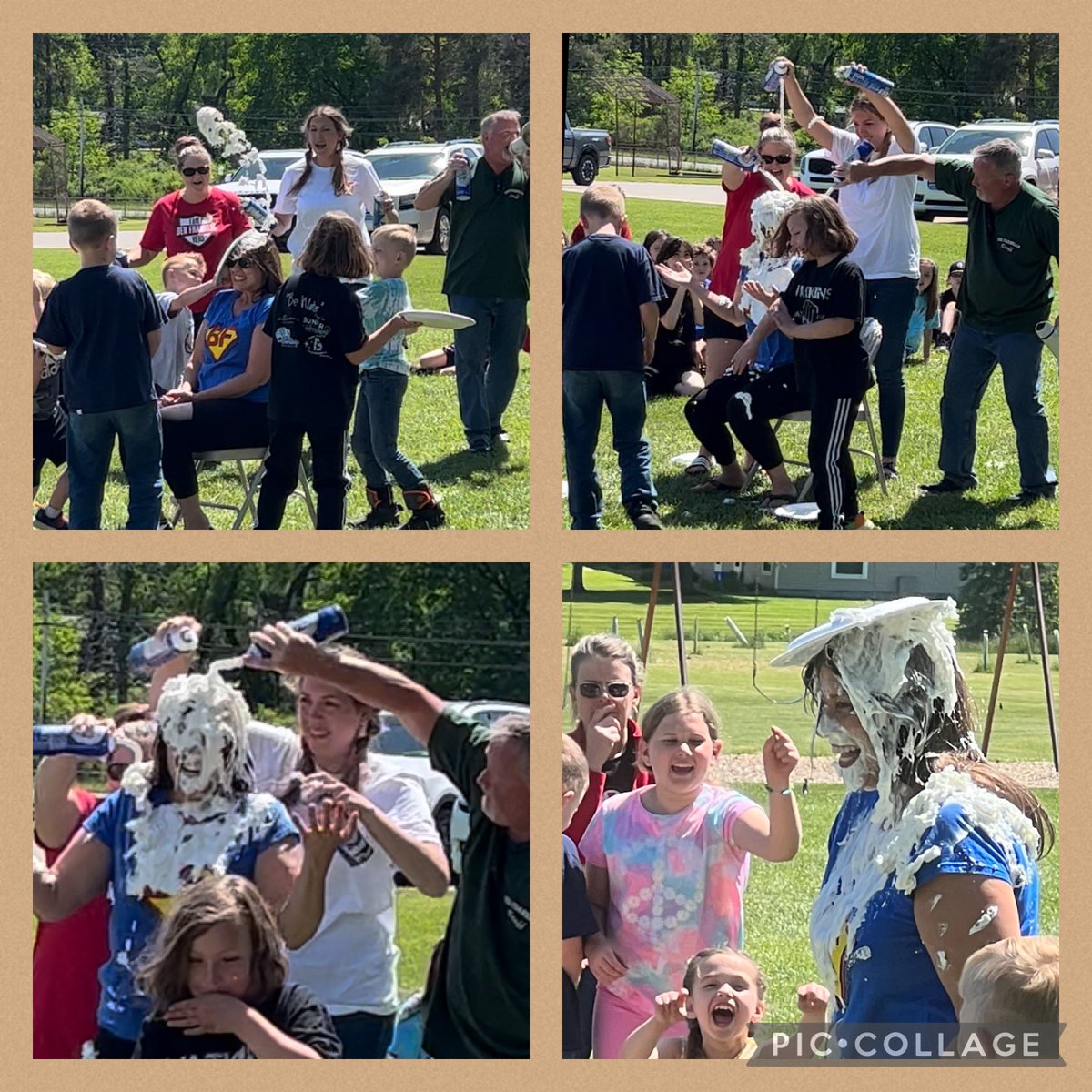 IndianaAreaSD's tweet photo. BF had a ‘sweet’ end to the week! Thanks to our amazing families, the 2nd Annual Pie in the Face event raised $300 for the Outdoor Learning Space! We appreciate all of the staff members who got pied! Such (sticky) fun!!😳🥧💕#proudBFprincipal #BFOLSpieintheface #PieFive🥧🖐🏽 https://t.co/rXgeDnKLQ7